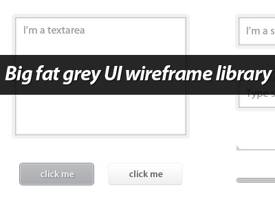Big Fat Grey UI library (released) controls elements forms ui wireframe