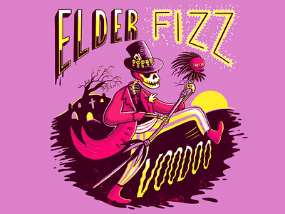 Happy Halloween! Elder Fizz Voodoo Craft beer label illustration beer craft beer handlettering illustration label illustration lettering voodoo