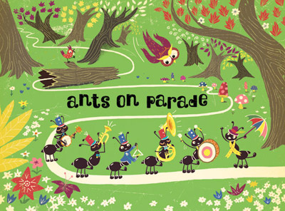 Ants On Parade Cover Illustration ants childrens book illustration migy music musical parade