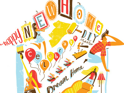 New Home Illustration1 greetings card illustration new home