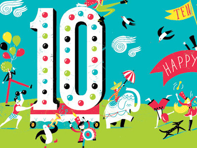 10 Card Illustration Migy birthday greetings card illustration lettering