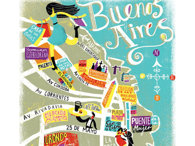 Buenos Aires Map hand lettering illustration lettering map map illustration migy