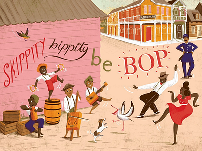 Skippity bippity be BOP illustration jazz jazzy music