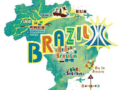 Brazil map illustration map migy