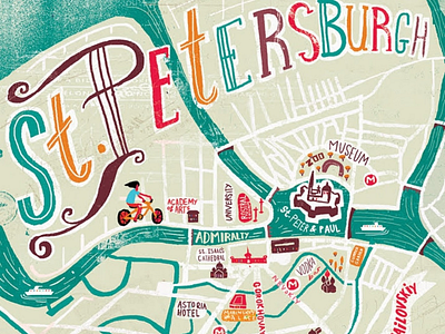 St Petersburg map illustration map st petersburg