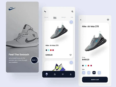 Nike e-commerce app 3d app branding design graphic design illustration logo typography ui ux vector