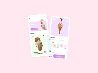 Ice Cream 🍦 design icecream mobile ui uidesign uidesigns uiux