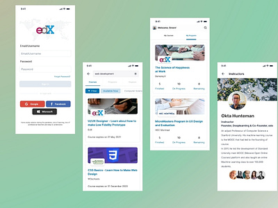 Redesign mobile apps edX branding graphic design ui