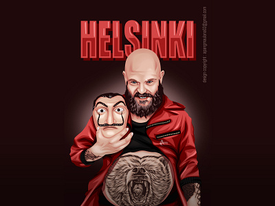 Helsinki cartoon design helsinki money heist vector vexel
