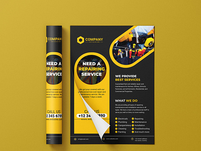 Construction Flyer construction flyer plumber yellow