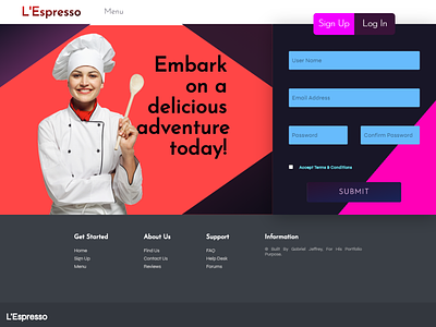 L'Espresso - An Online Fictional Restaurant Webapp
