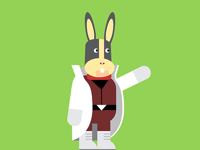 Peppy Hare - Star Fox bunny character flat illustration minimal nintendo star fox 64 starfox vector