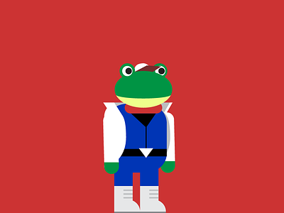 Slippy Toad - Star Fox character flat frog illustration minimal nintendo star fox 64 starfox vector video games