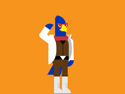 Falco - Star Fox 64 character falco flat illustration minimal nintendo star fox 64 starfox super smash brothers vector video games