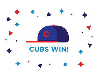 Cubs Win! baseball chicago cubs cubs flat hat illustration mlb vector world series