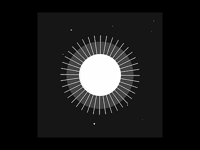 Something for Something in the future black and white geometric illustration moon motion design space sun