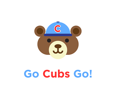 Cubs win! baseball bear chicago cubs clean cute illo illustration illustrator sports vector
