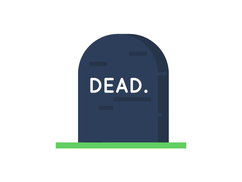 DEAD. animation dead gif grave illustration loop mograph motion design motion graphics spooky sticker