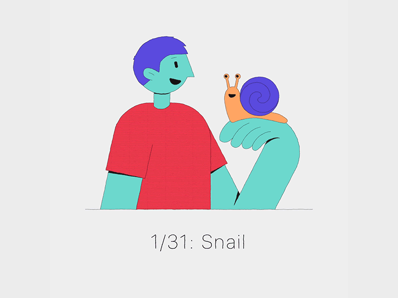 Inktober 1 - Snail ae design gif illustration illustrator inktober snail vectober vector