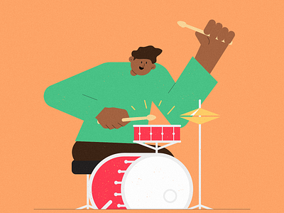 Inktober 23 - Drum character character design drummer drums flpinktober illustration illustrator inktober inktober2019 motion design vector