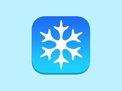 Snow Frozen Crush blue gradient icon light blue snowflake