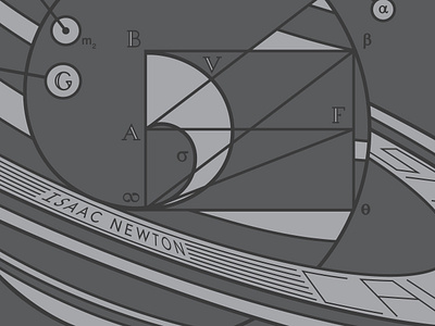 Newton Saturn branding design duotone illustration lettering typography vector