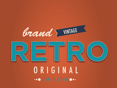 Retro Brand art artwork banner branding design illustration lettering logo signage type typography vector