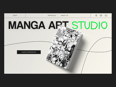 Landing page concept - Manga Art Studio 3d art concept design landing landing page manga page studio ui uiux ux vector web design website