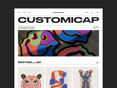 Website for carpet store 3d concept design illustration landing landing page logo ui vector