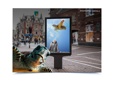 Digital Awareness Art - 3 design digitalart earth endangered animals photoshop planet poster responsible save social turtles wildlife