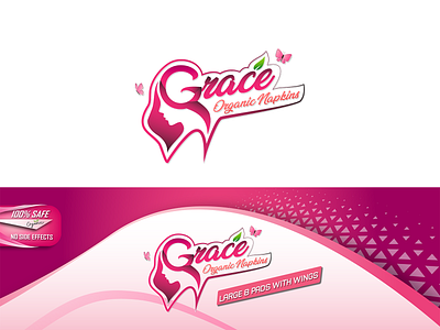 Grace Organic Napkins branding design illustration illustrator logo minimal photoshop