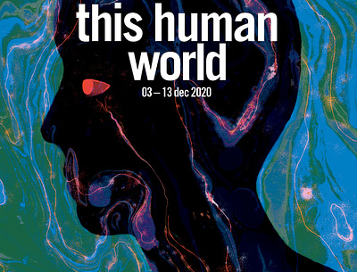 This Human World Film Festival Poster body boundaries festival poster festivals film festival film posters fluid human body human rights marble texture marbled migration poster poster art poster design poster illustration posters water