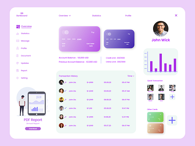 Bankboard Dashboard banking colors dashboad typography uiux web website