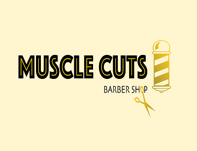 Muscle Cuts Barbershot Logo Design branding design logo typography vector