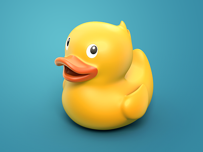 Duck! 3d bird duck icon illustration logo love yellow