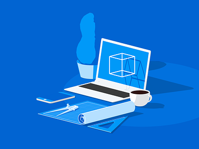 isometric workspace data devices futuristic hero hero image interface interfaces iphone isometric landing page laptop workspace