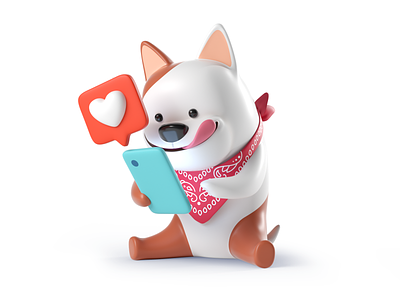 Otto 3d branding c4d character cinema4d design dog hero icon icons illustration iphone mascot octane pitch render