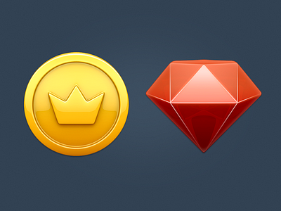 coin&ruby icons 3d coin game gold icon ruby