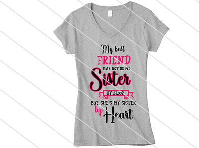 Sister by heart SVG best friend design design file friends sister sisterhood svg svg file vector