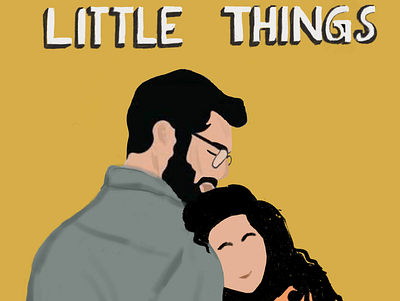 Little Things character couple design illustration procreate