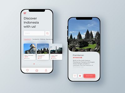 Indonesia Tour Guide App app design icon minimal typography ui ux