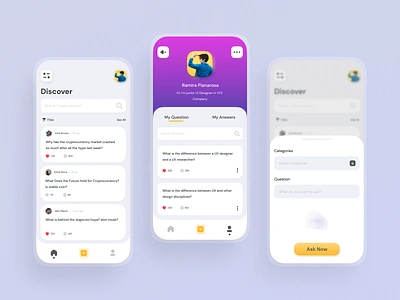 Question and Answer App - QnA ui exploration answers app ask askapp askfm exploration figma figmadesign mobile mobile app mobile ui question questionapp questions quora ui uiux ux