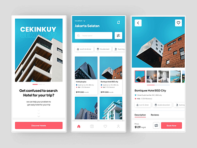 CEKINKUY - Hotel Booking app agency design destination figma hotel hotel booking mobile mobile app reservation tourism travel travel agency trip ui vacation