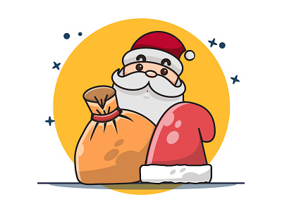 Christmas Santa Gift Away app design flat graphic design icon illustration illustrator vector web website