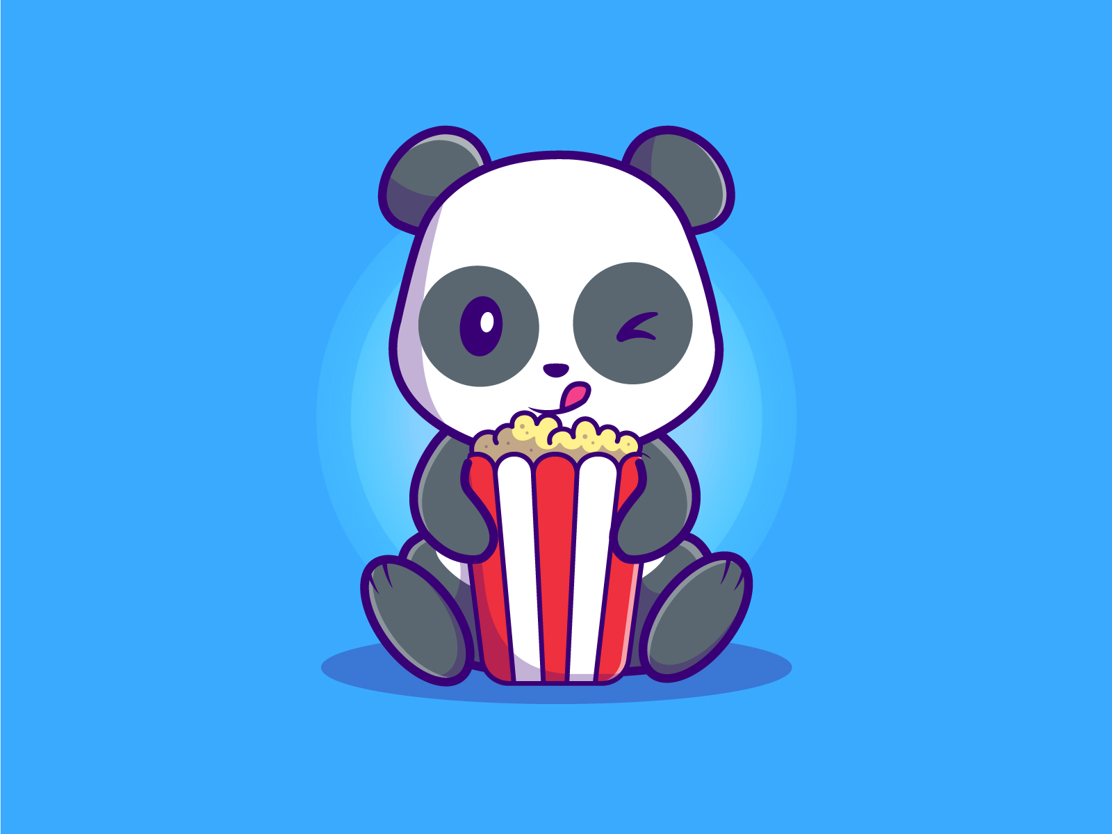eating popcorn cartoon