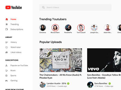 Youtube Redesign redesign youtube