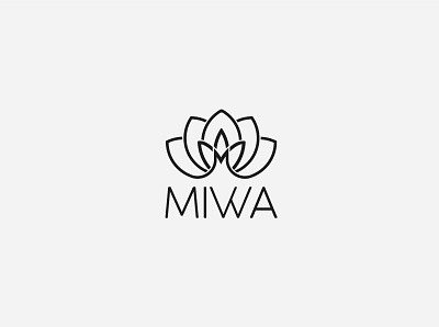 Miwa Logo brand branding clean design clothing brand fashion flat flatdesign logo logo design logodesign lotus lotus logo m letter logo m logo mark minimal