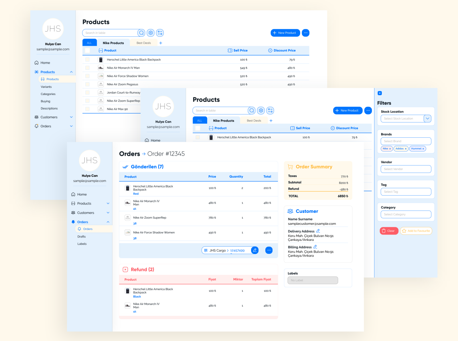 Retail Platform Dashboard Web UI Design by Julide Hulya Sengul Can on ...