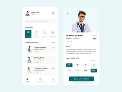 Doctor Consultation App app interface design minimal ui uidesign uiux user experience user interface design ux uxdesign