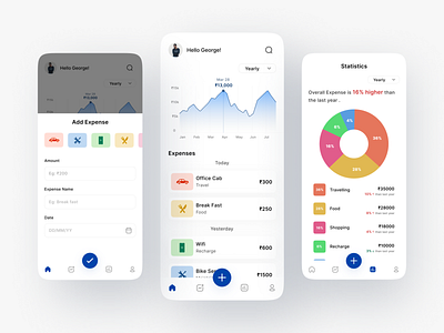 Expense Tracker App app expense tracker interface design minimal ui uiux uiuxdesign user experience user interface design ux uxdesign